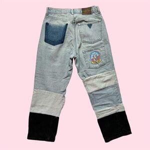 Vintage 90s Guess 29x26 Jeans x Ice Cream Soup Collab Reworked Denim